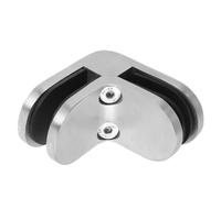 Pince à Verre Inoxydable pour Garde-corps, Angle 90° Double Face | Support Vertical et Horizontal, pour Vitrines et Balustrades, Épaisseur 3/8 -1/2, Finition Polie Argenté