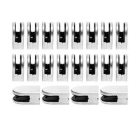 Pince à Verre, Support Verre Inox 304 Lot de 20 pour Verres 8-10mm, Fixation Balustrade Garde Corps Sans Cadre, Pince Terrasse Piscine Escalier, Finition Brossée Argentée avec Joint Caoutchouc