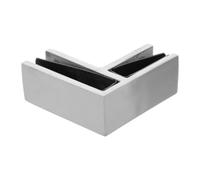 Pince Acier Inoxydable de Fixation 90° pour Garde-corps en Verre | Angle 90 Degrés, Doublé de Boulons, Garniture Antidérapante, pour Panneaux Trempés 10 à 13mm
