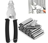 Pince Agrafe Grillage avec 1200 M Clips, Pince de Clôture Pince à Grillage | Rapide Pincée Grillage Fixation de Treillis Métallique Mince pour Cages D'animaux, Clôtures, Fils de Fer, Porcheries, Gardin