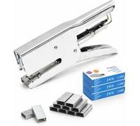 Pack pince agrafeuse 24/6 avec 3000 agrafes, grande capacité 30 feuilles, réservoir 150 agrafes, tout métal, compatible 26/6, modes normal et épinglage