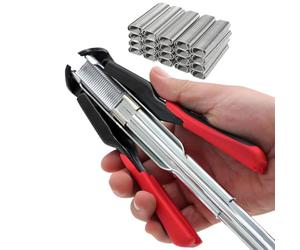 Pince agrafeuse de fixation avec 2 500 clous en C | Pince à anneaux pour housses de viande et saucisses, filets de volaille, housses de siège, coussins de siège de voiture