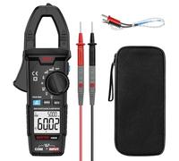 Pince Ampèremétrique Numérique AC DC MESTEK 0-600A Multimètre Clamp Automatique T-RMS Voltmètre Tester Mesure Courant/Tension/Température/Diode/Continuité/Résistance/Fréquence/Capacité NCV VFD Low-Z