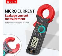 Pince ampèremétrique numérique professionnelle NJTY T-26C pour test de courant de fuite 20mA~60A, détection de fuite, précision de courant 0.01A, sélection automatique de la plage T-26C