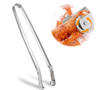 Pince Barbecue INOX à Roulette - 40 cm - Ustensile Professionnel pour Griller, Cuisson et Buffet Extérieur - Idéale pour Saucisses, Viande, Salade et Fruits