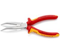 Pince becs demi-ronds 200mm coudés 40° avec tranchant Bi-matière Chromé 1000V SC KNIPEX - 2626200SB