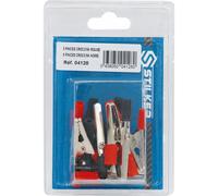 Pince crocodile gainée rouge et noire assortiment - de 10 pcs STILKER - 04128