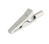 Pince crocodile miniature 8 A blanc Hirschmann Test & Measurement 930318107 Plage de serrage max.: 4 mm Longueur: 41.5 mm