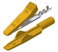 Pince crocodile miniature 8 A jaune SKS Hirschmann 930318103 Ouverture des mâchoires (max.): 4 mm Longueur: 41.5 mm 1 pc