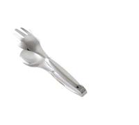 Pince Cuisine Inox Pince à aliments en acier inoxydable de 7.8 pouces, pince salade dorée, Buffet pâtisserie fête argent, accessoires cuisine, ustensile(Silver Tongs)