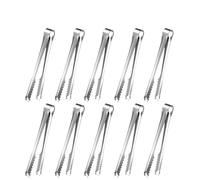 Pince Cuisine Pinces à glaçons en acier inoxydable, pinces pain, gâteaux, salade, café, sucre, for restaurant, bar, fête, de service, ustensiles cuisine pour Cuisson(10PCS)