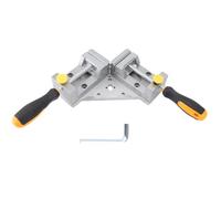 Pince d’angle à double poignée, pince à bois à angle droit de 90°, pince d’angle à déverrouillage rapide en alliage d’aluminium avec tige filetée en acier, pour le travail du bois,