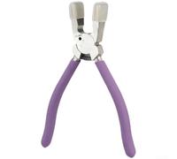 Pince d'assemblage ergonomique avec mâchoire plate de précision et revêtement en caoutchouc de protection pour pièces miniatures délicates, poignée violette, design antidérapant avec ressort de rebond