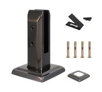 Pince de base pour main courante de piscine en acier inoxydable Noir 160 mm | Kit de fixation de main courante en acier inoxydable avec plaque de base pour les projets de balustrade en verre au bord de