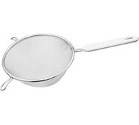 Pince de cuisine à double lame à mailles fines, 16 cm, pince en acier brut avec manche en plastique (vert/argent)