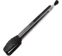 Fackelmann Pince de cuisine 40281 – pince pâtes inox 35 cm double embout plastique Noir/Argent