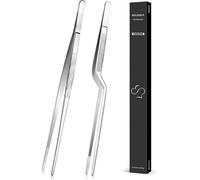 Pince de cuisine en acier inoxydable de 30 cm, pointes précises, pour le barbecue et le service