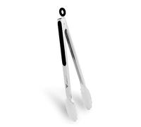Pince de cuisine en acier inoxydable WINPOST 34 cm, manche résistant à la chaleur et antidérapant en acier inoxydable - Idéale pour la cuisine, les salades, les grillades et les barbecues (34 cm, Noir