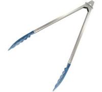 Fackelmann 670439 Pince à servir, pince longue de cuisine, pince pour servir, Acier inoxydable, Plastique, Bleu, 30,4 x 3,9 x 2,6 cm