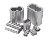 Pince de fixation de manchon fixe à sertir for câble métallique en aluminium, embouts ovales de type 8, verrouillage de cordon, matériel de bouchon de câble(8 Type,2.5mm (50Pcs))