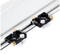Pince de fixation pliables pour rails de guidage, lot de 2, pour systèmes MFT, adaptées au bois jusqu'à 40 mm