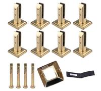 Pince De Fixation Robuste En Acier Inoxydable 304 Pour Garde-Corps En Verre, Pour Panneaux TrempéS D'Une éPaisseur De 10 à 12 Mm, Support De Fixation Au Sol, Lot De 8 (Noir),D'or,160mm