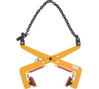 Pince de levage à ciseaux - 350 kg Lève-plaques et lève-pierres - Ouverture réglable - Pour plaques de pierre et de bois - Acier allié - Patins en caoutchouc - Orange
