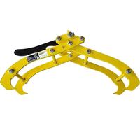 Pince de levage à deux crochets, pince de chargement, pince pour bois, pince forestière avec système de verrouillage pour l'ouverture et la fermeture sans opérateur, capacité de 1000 kg, couleur jaune