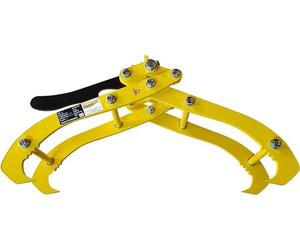 Pince de levage à deux crochets, pince de chargement, pince pour bois, pince forestière avec système de verrouillage pour l'ouverture et la fermeture sans opérateur, capacité de 1000 kg, couleur jaune
