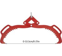 Pince de levage du bois - Pince forestière - Longueur 53 cm - Mâchoires dentées - Ouverture de la mâchoire 0-76 cm - Épaisseur 8 mm - Capacité de charge 1000 kg - Acier au carbone - Beige
