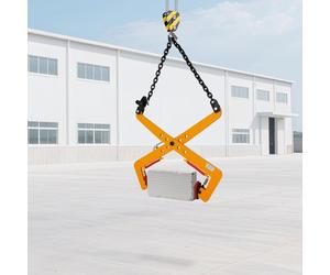 Pince de levage pour pierres - Grappin à ciseaux - Capacité de charge 500 kg - Ouverture 33-70 cm - Réglable - Acier allié, caoutchouc - Pour pelle/grue - Jaune