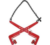 Pince de levage pour pierres - Grappin à ciseaux - Très robuste, capacité de charge de 500 kg - Ouverture réglable de 33 à 70 cm - Acier allié + caoutchouc - Pour pelleteuse/grue - Rouge