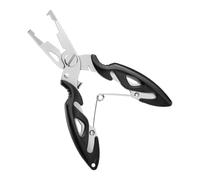Pince de Pêche Multifonction à Bec Courbé, Acier Inoxydable Noir | Poignées Antidérapantes en Pp, Coupe-ligne et Retrait D’hameçon, pour Montage et Travail