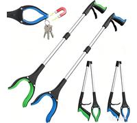 Pince de Préhension Magnétique Pliable pour Personnes Âgées, Outil de Ramassage Robuste, Pince à Déchet Pliable en Alliage d'Aluminium, Accessoire Essentiel pour Rétablissement (x2 Unités)