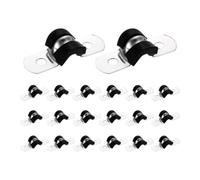 Pince de sangle for Tube en U, 20 pièces, 7-85mm, Clip doublé acier inoxydable 304, isolant plastique rembourré(M38 L39mm)