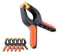 Pince de serrage de 4 pouces, lot de 6, en plastique orange et noir, avec angles réglables