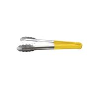 Vogue Pince de service 300 mm CB157 inox jaune – code couleur viande cuite, poignées vinyle