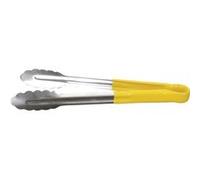 Vogue Pince de service 300 mm CB157 inox jaune – code couleur viande cuite, poignées vinyle