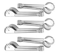 Pince de service en acier inoxydable 6 pièces, PUDSIRN 9 pouces pinces de service alimentaire apéritif buffet pinces fourchette, pour le service, la cuisine, la salade, le barbecue, le gâteau, le pain
