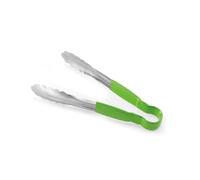 HENDI Pince de service HACCP, poignée enduite aux couleurs HACCP, pince de cuisine, pince alimentaire, pince à barbecue, pince de cuisson, 250 mm, acier inoxydable, vert