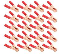 Pince de Test Électrique 50A, Ouverture 22mm, Acier Cuivré, Lot de 20 - Forte Force de Serrage, Durable et Polyvalente pour Équipements Électroniques (Rouge)