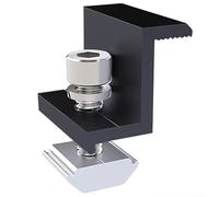 Pince d'extrémité de panneau solaire en aluminium et kit de montage de pince centrale pour modules PV de 30 mm à 35 mm, noir anodisé AL6005-T5 avec vis SUS304, compatible avec (4 pinces d'extrémité de