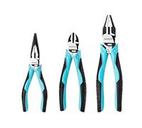 Pince en Acier au Carbone 3 Pièces avec Poignée Souple, DURATECH, Pince à Bec Long 160 mm, Pince Coupante 160 mm, Pince Universelle 200 mm pour Réparation Domestique ou Utilisation du Travail