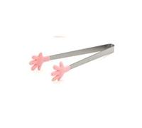 Pince en silicone en forme de doigt, pince résistante à la chaleur pour barbecue, mini pince à salade de 5 pouces, pince à fruits pour glaçons, sucre et barbecue, rose