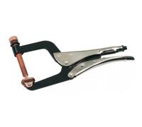 SAM Outillage – Pince-étau serre-joint à vis 214-7 – cuivrée, patin orientable, ouverture 70 mm