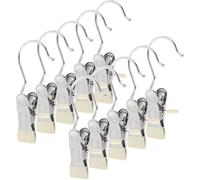 Pince-étendoir polyvalentes en acier inoxydable avec protection en PVC – Lot de 10 pinces robustes pour suspendre les jeans et pantalons de manière compacte dans le placard