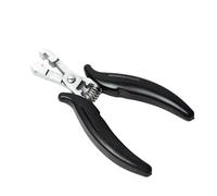 Pince extension cheveux Pince à pince de Type plat, poignée noire, rainure 6mm, for la fabrication d'extensions cheveux pré-collées pointe plate, 1 pièce(Black 1PC)