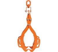 Pince forestière - Pince de levage à 4 griffes - Ouverture : 71 cm - Capacité de charge : 1 200 kg - Acier de 8 mm - Orange