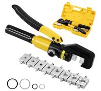 Pince hydraulique de serrage, 10 tonnes, pour câbles de 4 à 70 mm², livrée avec 9 paires de matrices