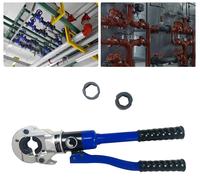 Pince hydraulique pour tuyaux - Force de 10 tonnes - 3 tailles de matrices : 1/2, 3/4, 1 pouce - Action manuelle - Acier - Pour travaux de plomberie